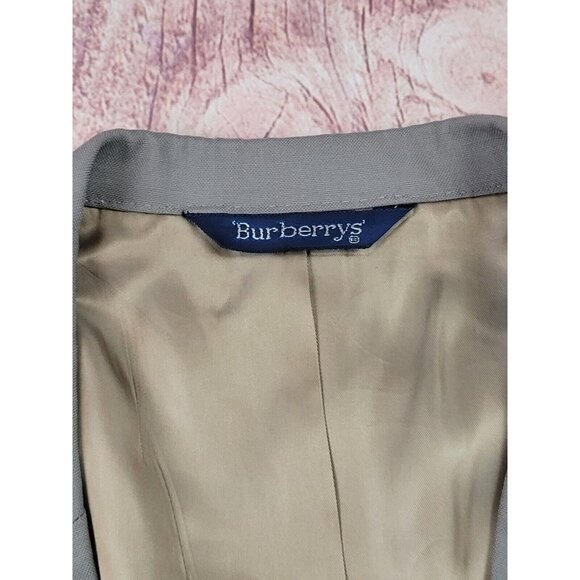 Burberry Men 100% Wool Tweed Tan Herringbone Blazer Jacket Lined - Picture 9 of 16